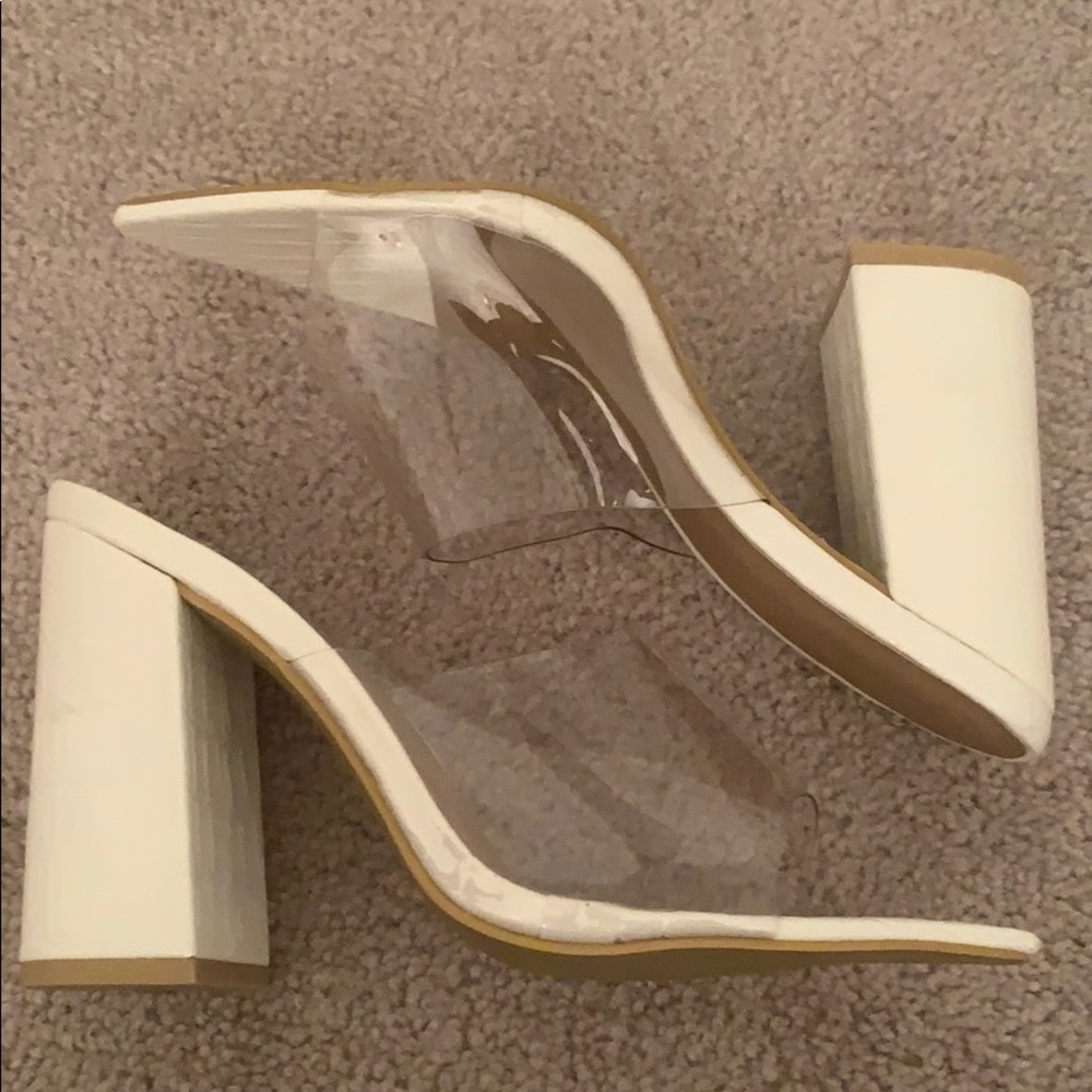 PLT White Sandal Heels